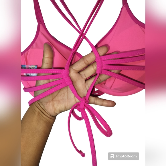 Sundazed hot pink bikini top strappy push up double padded protection size 36B/C - Picture 5 of 10